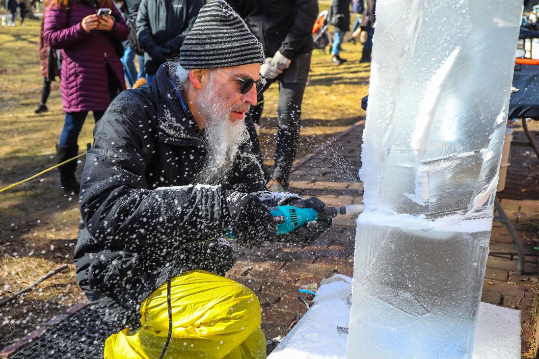 Ice sculptures on Governors Island